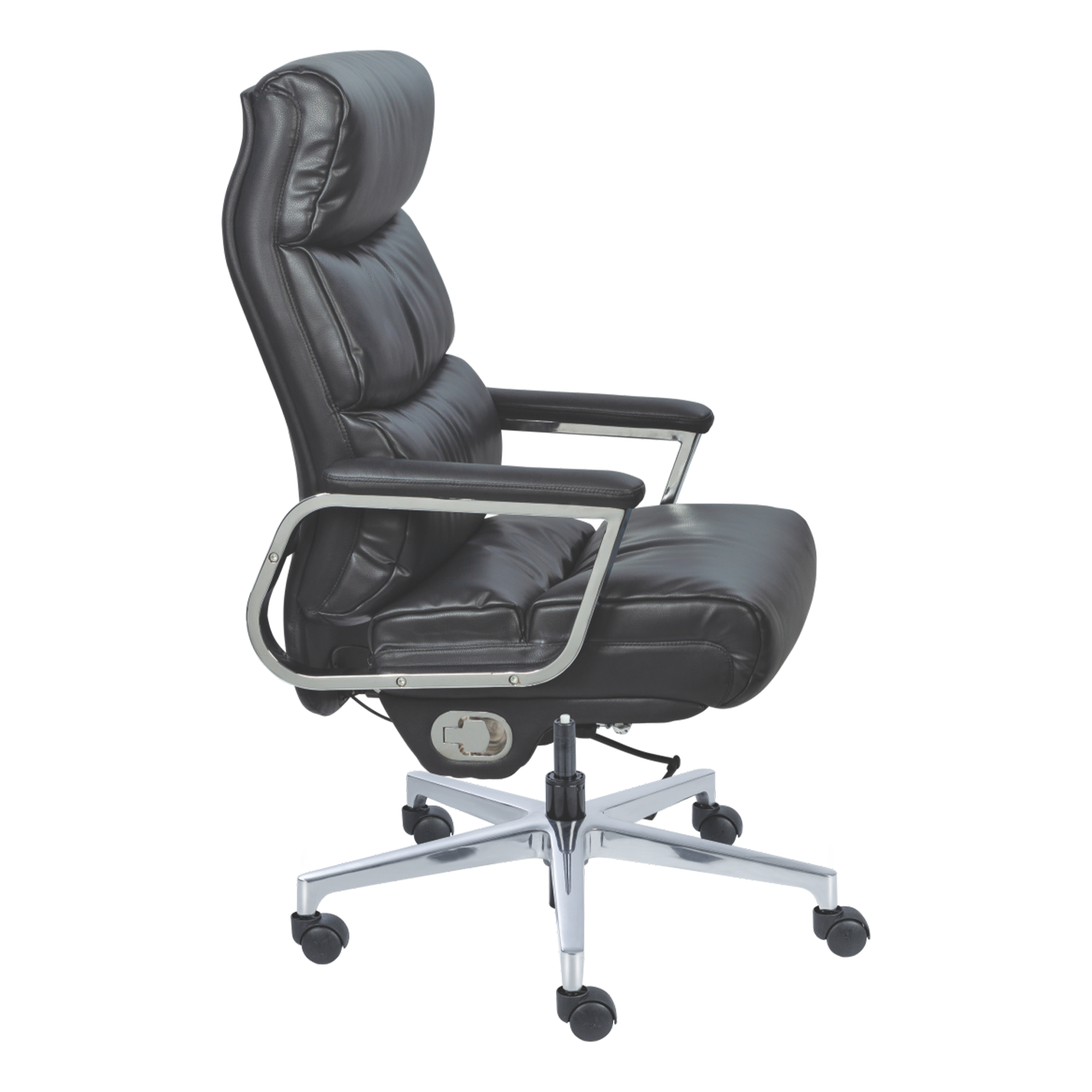 Premium Executive Reclining Office Chair with Footrest - Black Leather