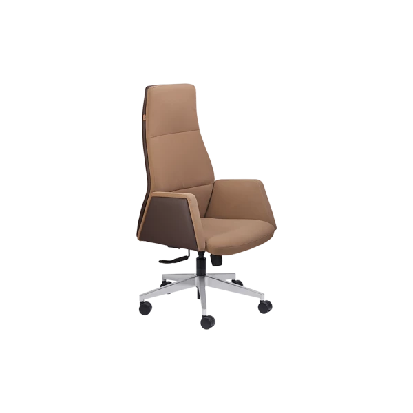 Contemporary Executive Office Chair - Beige & Brown Two-Tone Design