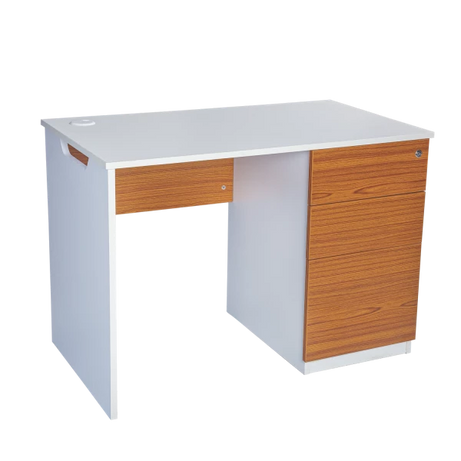Compact Office Desk with Storage Drawer and Lockable Cabinet