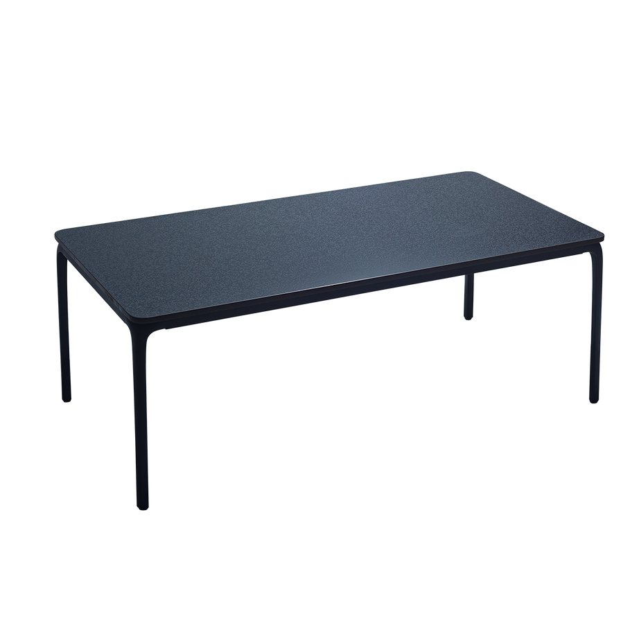 Modern Rectangular Coffee Table with Powder-Coated Metal Frame