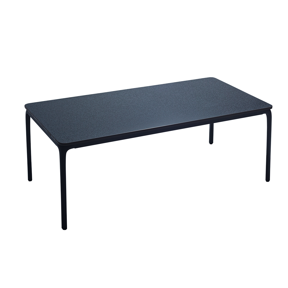 Modern Rectangular Coffee Table with Powder-Coated Metal Frame