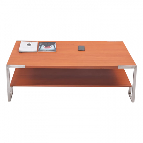 Modern Coffee Table with Orange Laminate Top and Chrome Frame