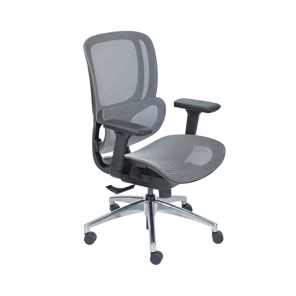 Premium Full-Mesh Ergonomic Office Chair - Grey with Aluminum Base