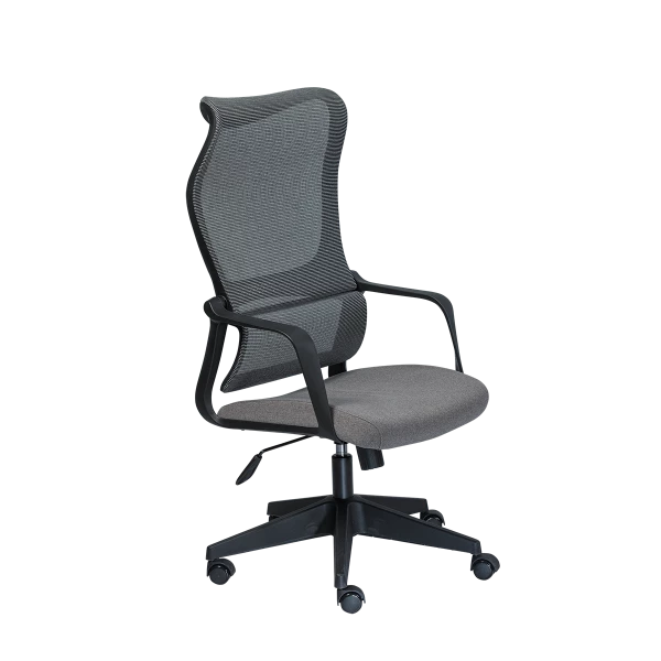 Ergonomic High-Back Mesh Office Chair - Grey with Adjustable Headrest
