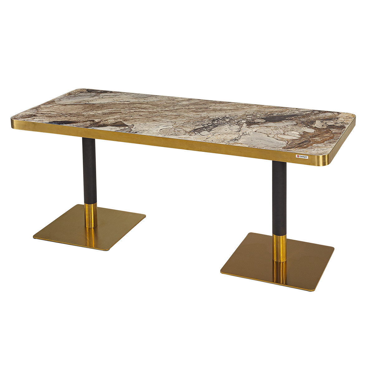 Luxury Marble-Top Dining Table with Gold Pedestal Base