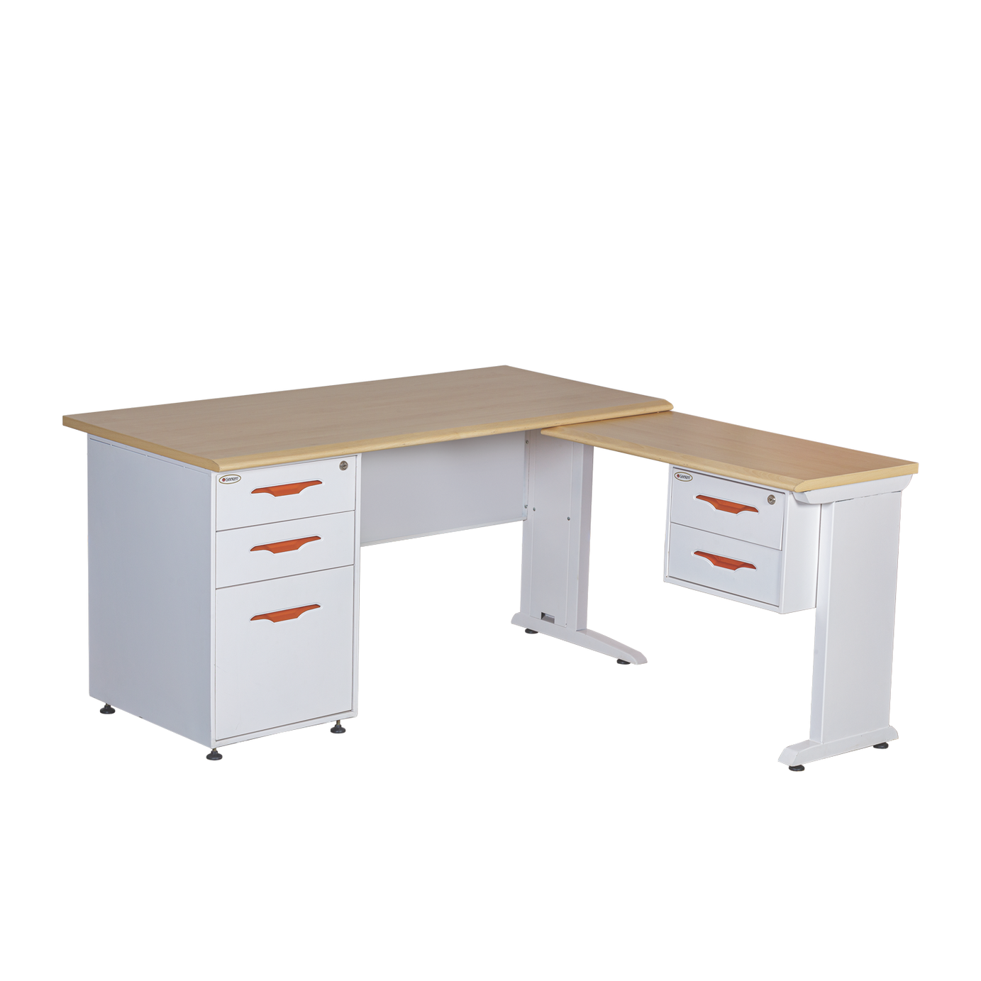 Executive L-Shaped Desk with Dual Storage Pedestals and High-Back Chair