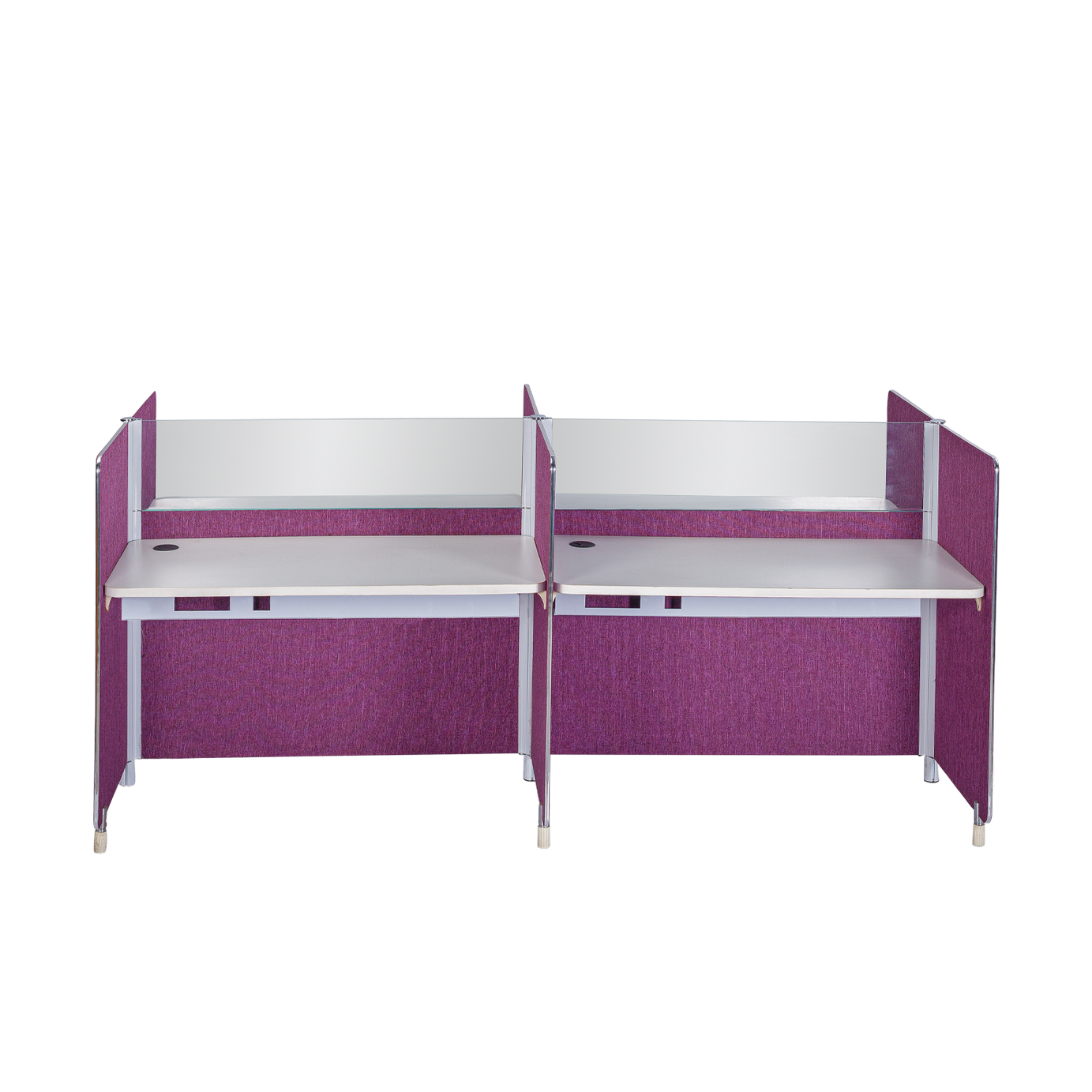 Modular Office Workstation System - 4-Person Cluster with Privacy Panels