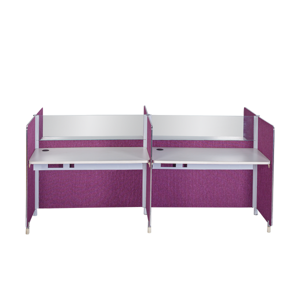 Modular Office Workstation System - 4-Person Cluster with Privacy Panels