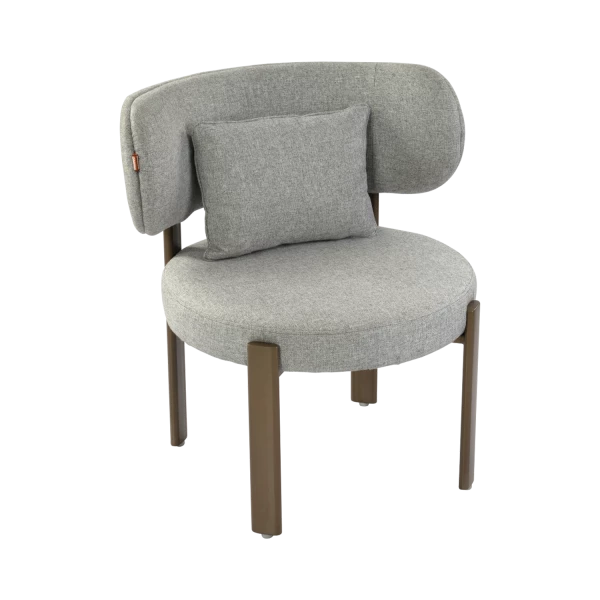 Modern Accent Chair with Side Cushions - Grey