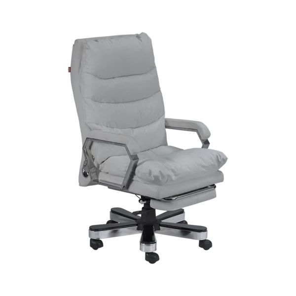 Executive Reclining Office Chair with Footrest - Grey