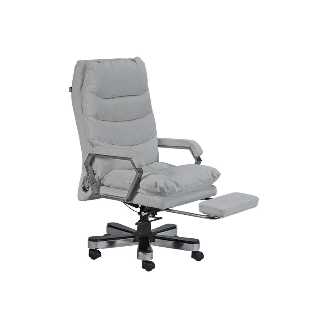 Executive Reclining Office Chair with Footrest - Grey