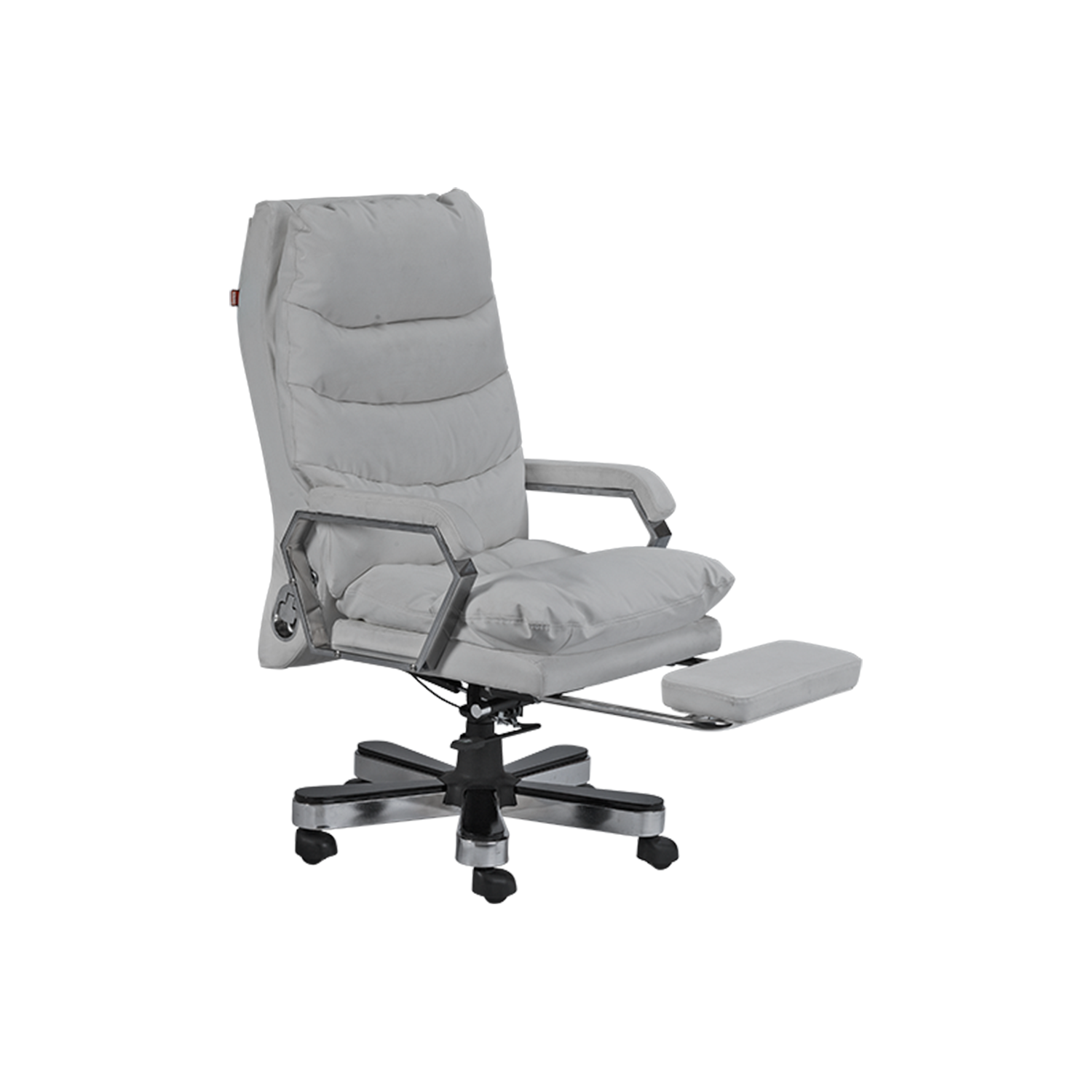 Executive Reclining Office Chair with Footrest - Grey