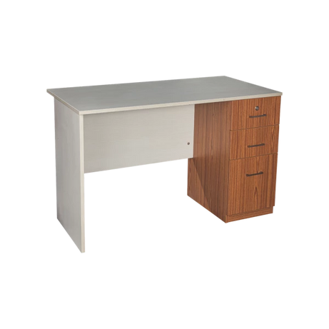 Modern Computer Desk with Three-Drawer Storage Pedestal