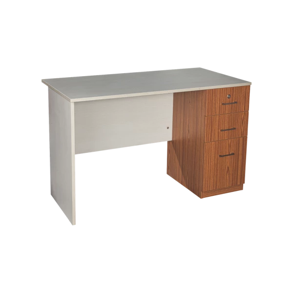 Modern Computer Desk with Three-Drawer Storage Pedestal