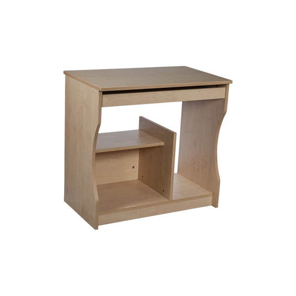 Compact Computer Desk with Keyboard Tray and Multi-Level Storage Shelves