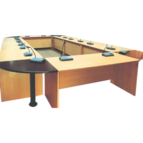 Executive U-Shaped Conference Table with Integrated Microphone Stations