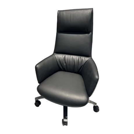 Contemporary Curved Office Chair - Ergonomic Lounge Design