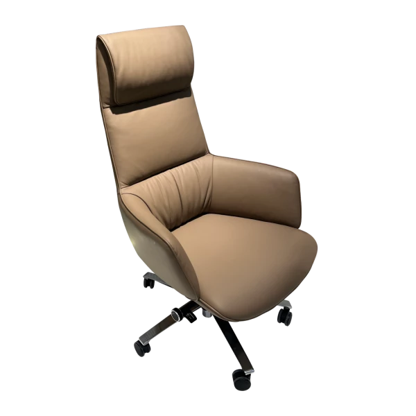 Contemporary Curved Office Chair - Ergonomic Lounge Design