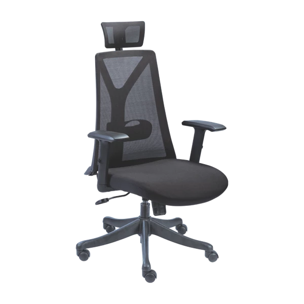 Ergonomic Mesh Office Chair with Y-Shaped Backrest - Black