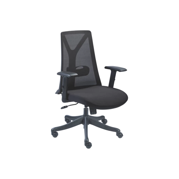 Ergonomic Mesh Office Chair with Y-Shaped Backrest - Black
