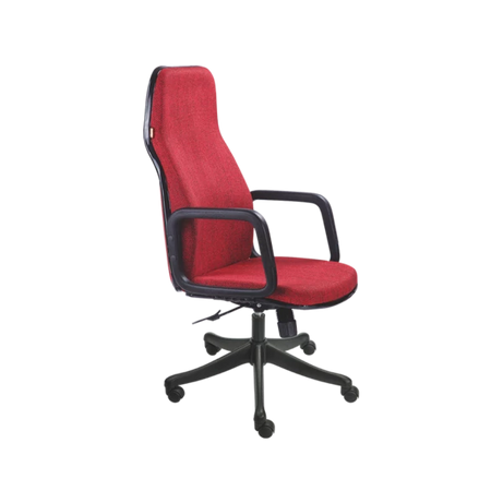 Executive Office Chair - Burgundy Fabric with High-Back Design