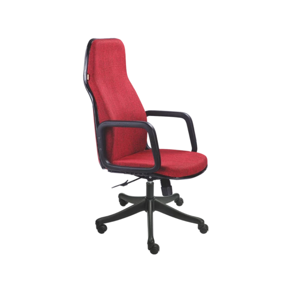 Executive Office Chair - Burgundy Fabric with High-Back Design