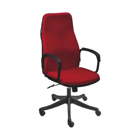 Executive Office Chair - Burgundy Fabric with High-Back Design