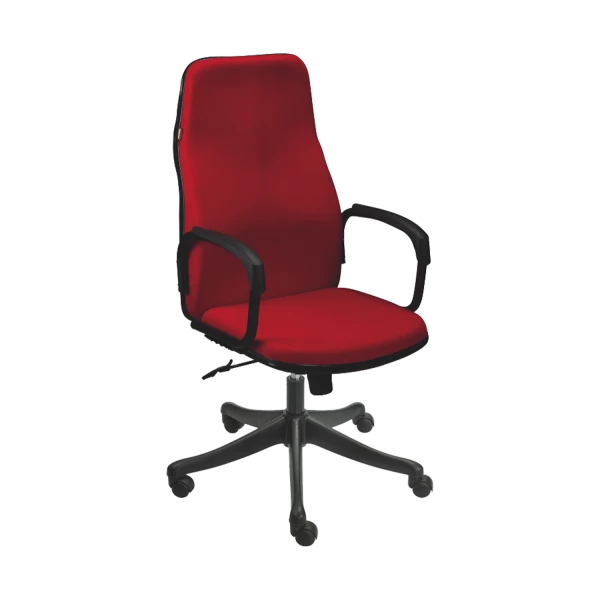 Executive Office Chair - Burgundy Fabric with High-Back Design