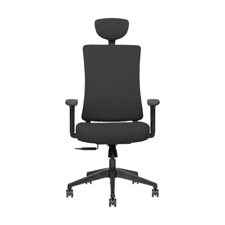 Ergonomic Office Chair with Adjustable Headrest - Black