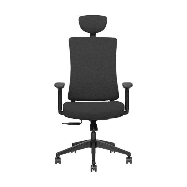 Ergonomic Office Chair with Adjustable Headrest - Black