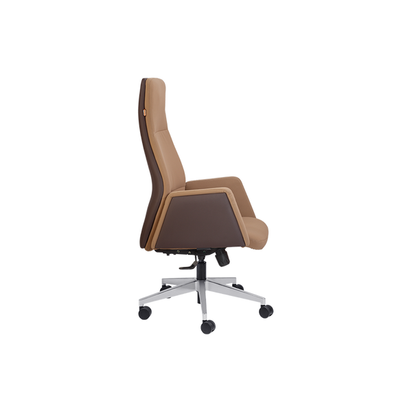 Contemporary Executive Office Chair - Beige & Brown Two-Tone Design