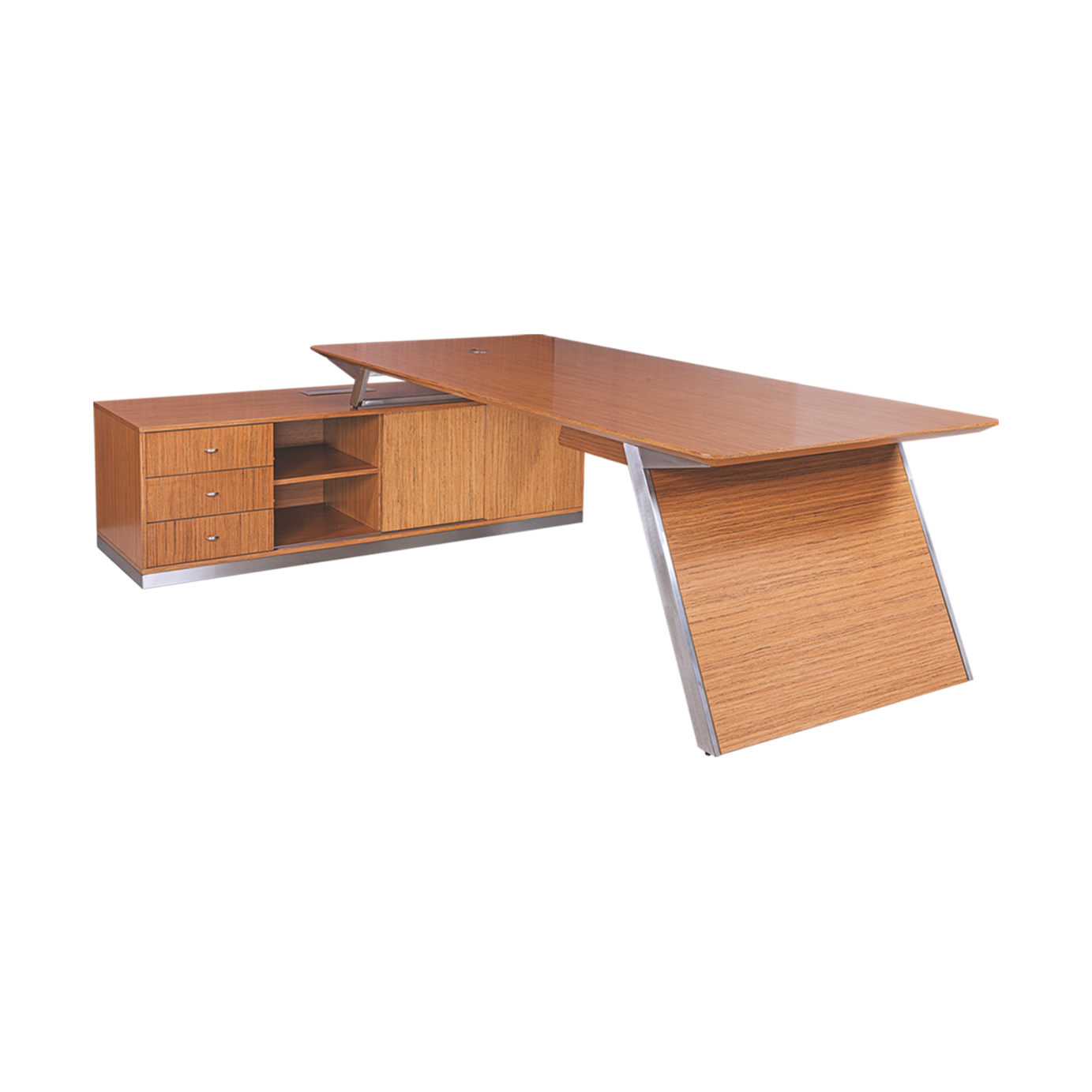 Rex Executive L-Shaped Desk - Modern Angular Design with Premium Storage