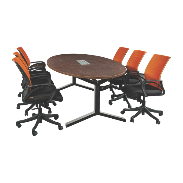 Complete Conference Room Set - Oval Table with 8 Executive Chairs